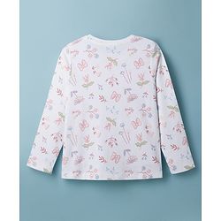 Babyhug Disney Single Jersey Knit Full Sleeves T-Shirt & Pyjama Night Suit with Minnie Mouse & Marie Print Pack of 2 - Pink  & White