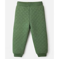 Babyhug 100% Cotton Terry Knit Full Sleeves T-Shirt & Joggers Set With Text Print & Fox Patch - Green