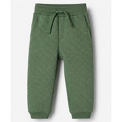 Babyhug 100% Cotton Terry Knit Full Sleeves T-Shirt & Joggers Set With Text Print & Fox Patch - Green