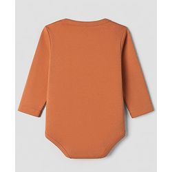 Babyhug 100% Cotton Interlock Knit Solid Onesies with Full Sleeves Pack of 5 - Rust Orange, Cream, Light Green, Brown & Light Brown