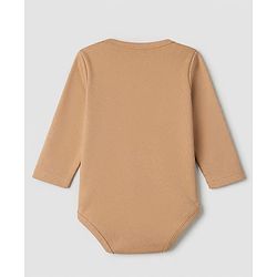 Babyhug 100% Cotton Interlock Knit Solid Onesies with Full Sleeves Pack of 5 - Rust Orange, Cream, Light Green, Brown & Light Brown