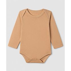 Babyhug 100% Cotton Interlock Knit Solid Onesies with Full Sleeves Pack of 5 - Rust Orange, Cream, Light Green, Brown & Light Brown