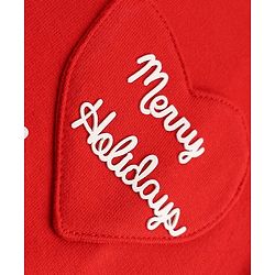 Babyhug HEAVY GAUGE 100% Cotton Terry Knit Full Sleeves Sweatshirt with Merry Holidays & Heart Print - Red