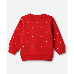 Babyhug HEAVY GAUGE 100% Cotton Terry Knit Full Sleeves Sweatshirt with Merry Holidays & Heart Print - Red