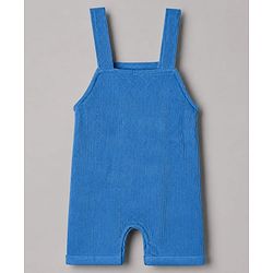 Babyhug 100% Cotton Single Jersey Knit Half Sleeves Dungaree With Animal Printed Inner Tee - White
