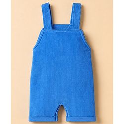 Babyhug 100% Cotton Single Jersey Knit Half Sleeves Dungaree With Inner Animal Printed Tee - White