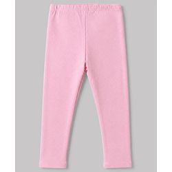 Babyhug Cotton Elastane Knit Solid Lycra Leggings With Floral Print Pack of 3 - Pink Brown White