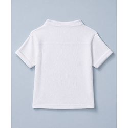Babyhug 100% Cotton Woven Half Sleeves Shirt and Shorts Set with Suspender - White