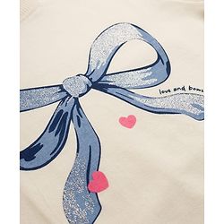 Babyhug 100% Cotton Terry Knit Full Sleeves Sweatshirts with Hearts and Bow Print Pack of 2 - Navy & White