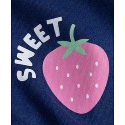 Babyhug Heavy Gauge 100% Cotton Terry Knit Full Sleeves Sweatshirt with Bow & Strawberry Print Pack of 2 - Dark Pink & Navy