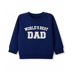 Babyhug 100% Cotton Terry Knit Full Sleeves Sweatshirts with Text Print Pack of 2 - Navy & Red