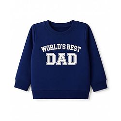 Babyhug 100% Cotton Terry Knit Full Sleeves Sweatshirts with Text Print Pack of 2 - Navy & Red