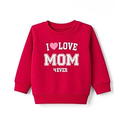 Babyhug 100% Cotton Terry Knit Full Sleeves Sweatshirts with Text Print Pack of 2 - Navy & Red