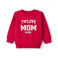 Babyhug 100% Cotton Terry Knit Full Sleeves Sweatshirts with Text Print Pack of 2 - Navy & Red