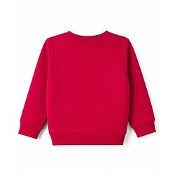 Babyhug 100% Cotton Terry Knit Full Sleeves Sweatshirts with Text Print Pack of 2 - Navy & Red