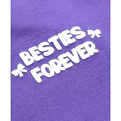 Babyhug 100% Cotton Terry Knit Heavy Gauge Full Sleeves Bear & Text Printed Sweatshirt at Front & Back - Purple