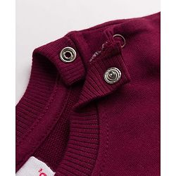 Babyhug 100% Cotton Terry Knit Full Sleeves Sweatshirt with Super Player Print - Wine