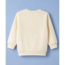 Babyhug Heavy Gauge Terry Knit Full Sleeves Sweatshirt with Dino Print & Kangaroo Pocket  - Off White