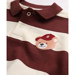 Babyhug 100% Cotton Terry Knit Full Sleeves Heavy Gauge Sweatshirt With Bear Applique - Maroon