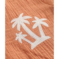 Babyhug 100% Cotton Woven Half Sleeves Shirt and Shorts with Palm Trees Embroidery in Brown for 12-18 Months