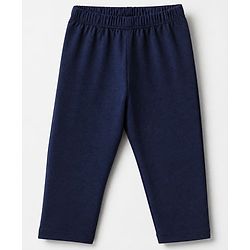 Babyhug Cotton Lycra Knit Full Length Solid Leggings Pack Of 5 - Navy Blue Pink Olive Green & Brown