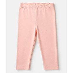 Babyhug Cotton Lycra Knit Full Length Solid Leggings Pack Of 5 - Navy Blue Pink Olive Green & Brown