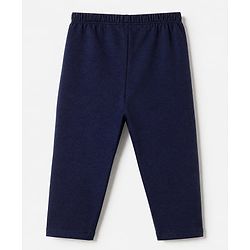 Babyhug Cotton Lycra Knit Full Length Solid Leggings Pack Of 5 - Navy Blue Pink Olive Green & Brown