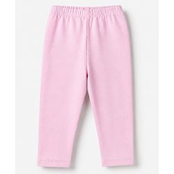 Babyhug Cotton Lycra Knit Full Length Solid Leggings Pack Of 5 - Navy Blue Pink Olive Green & Brown