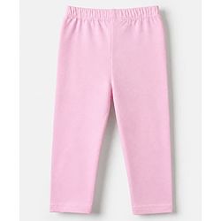 Babyhug Cotton Lycra Knit Full Length Solid Leggings Pack Of 5 - Navy Blue Pink Olive Green & Brown
