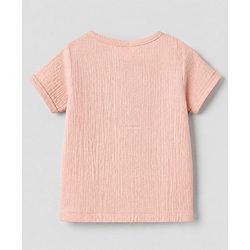 Babyhug 100% Cotton Woven Half Sleeves T-Shirt and Shorts with Bear Applique in Pink