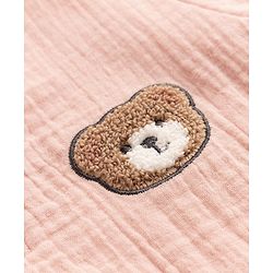 Babyhug 100% Cotton Woven Half Sleeves T-Shirt and Shorts with Bear Applique in Pink