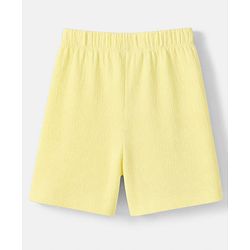 Babyhug 100% Cotton Knit Half Sleeves Bear Patch T-Shirt & Shorts - Yellow