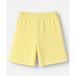 Babyhug 100% Cotton Knit Half Sleeves Bear Patch T-Shirt & Shorts - Yellow
