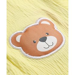 Babyhug 100% Cotton Knit Half Sleeves Bear Patch T-Shirt & Shorts - Yellow