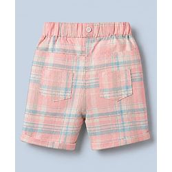Babyhug 100% Cotton Knit Half Sleeves Striped T-Shirt and Shorts Set With Bear Print & Bow & Suspender - White