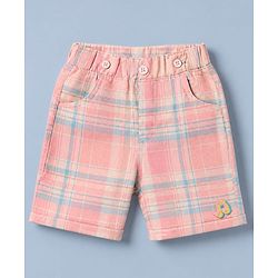 Babyhug 100% Cotton Knit Half Sleeves Striped T-Shirt and Shorts Set With Bear Print & Bow & Suspender - White