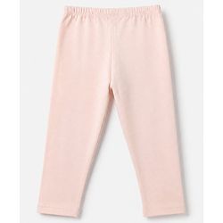 Babyhug Cotton Lycra Elastane Knit Slim Fit Full Length Solid Leggings Pack of 5 - Peach, Baby Pink, Light Green, Maroon & Light Blue