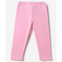 Babyhug Cotton Lycra Elastane Knit Slim Fit Full Length Solid Leggings Pack of 5 - Peach, Baby Pink, Light Green, Maroon & Light Blue