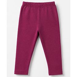 Babyhug Cotton Lycra Elastane Knit Slim Fit Full Length Solid Leggings Pack of 5 - Peach, Baby Pink, Light Green, Maroon & Light Blue