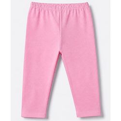 Babyhug Cotton Lycra Elastane Knit Slim Fit Full Length Solid Leggings Pack of 5 - Peach, Baby Pink, Light Green, Maroon & Light Blue