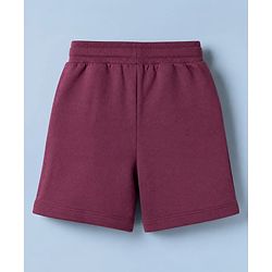 Babyhug 100% Cotton Knit Half Sleeves Striped T-Shirt and Shorts Set - Pink & Maroon