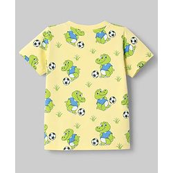 Babyhug 100% Cotton Single Jersey Knit Crocodile Printed T-Shirt & Shorts Set - Yellow