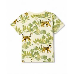 Babyhug 100% Cotton Knit Half Sleeves Jungle Theme Printed T-Shirt & Shorts Set - Olive Green