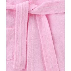 Babyhug Knit Terry Full Sleeves Bath Robe With Butterfly Embroidery - Pink
