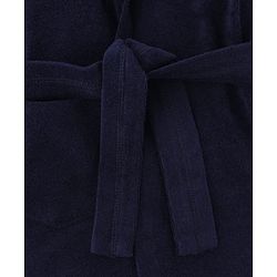 Babyhug Knit Terry Full Sleeves Bath Robe  With Tiger Embroidery - Navy Blue