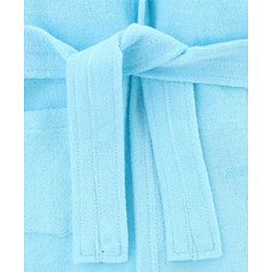 Babyhug Knit Terry Full Sleeves Bath Robe With Teddy Bear Embroidery - Light Blue