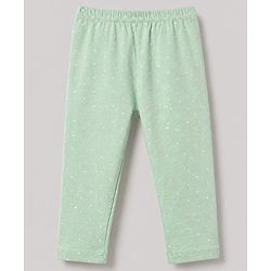 Babyhug Cotton Elastane Knit Slim Fit Full Length Leggings With Floral Print Pack of 5 - Pink White Yellow Green