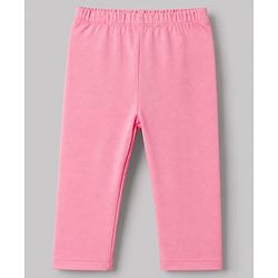 Babyhug Cotton Elastane Knit Slim Fit Full Length Leggings With Floral Print Pack of 5 - Pink White Yellow Green