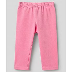 Babyhug Cotton Elastane Knit Slim Fit Full Length Leggings With Floral Print Pack of 5 - Pink White Yellow Green