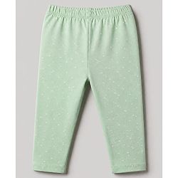 Babyhug Cotton Elastane Knit Slim Fit Full Length Leggings With Floral Print Pack of 5 - Pink White Yellow Green